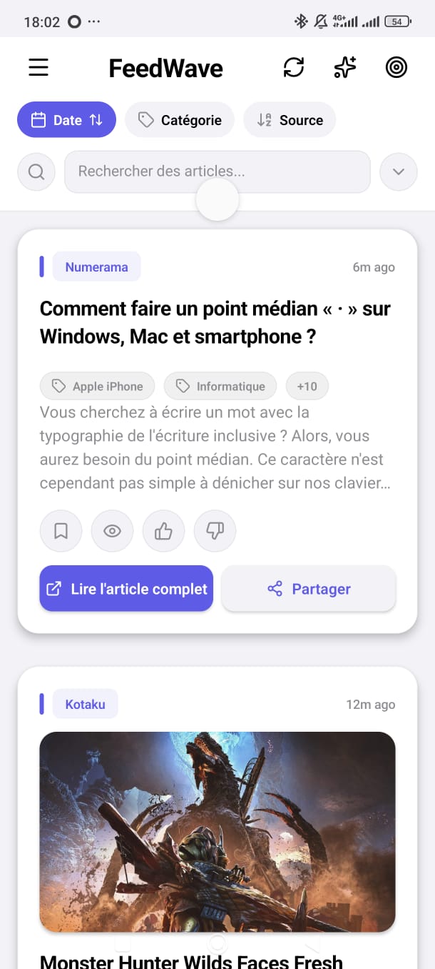 FeedWave App Interface 1